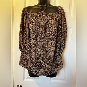 1. State Leopard Print Off-Shoulder Blouse. Size M